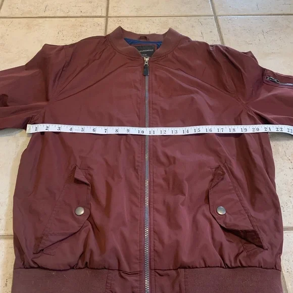 No Boundaries Maroon Bomber Jacket Men's M - Picture 2 of 6